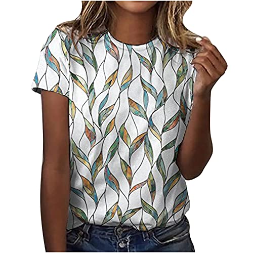 Lässige, lockere T-Shirts für Frauen mit Rundhalsausschnitt, Kurzarmbluse, Sonnenblume, Blumendruck, grafisches T-Shirt, Sommer, Basic-Tops von routinfly