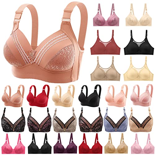 Sexy BHS Damen Sport-BH Everyday Bras Wirefree Gepolsterte Sport-BH Frauen Volle Abdeckung und Unterstützung Komfortable Bustiers Top Frauen Stickerei Plus Size Atmungsaktive BH für Yoga Fitness von routinfly