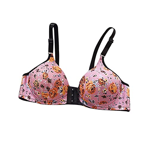 Sexy Dessous Damen BH Mit Tiefem V-Ausschnitt Blumendruck Vorderer Verschluss Mit Verstellbarem Und Abnehmbarem Schultergurt RüCkenfreier Push Up BH Niedriger Halt Stretch FüR GroßE BrüSte von Routinfly