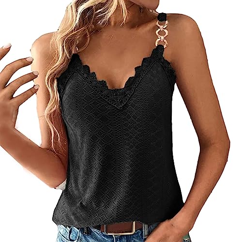 Sommertops Damen Luftig Tank Tops Sexy ÄRmelloses Oberteile V-Ausschnitt Blusen T-Shirt Basic Cami Sommer Tops Mode Elegant Weste Oberteile Causal Arbeit Bluse Tops Ohne äRmel Schlanke Passform von routinfly