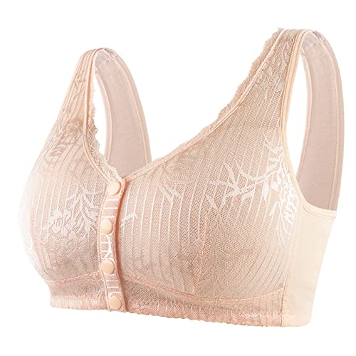 Sport BH Damen Frontverschluss Spitzen BH Ohne Bügel Damen Full Cup Print gepolsterte Wäsche Ohne Ränder Damen Plus Größe Wirefree Push Up BH Shaping Cup Bralette Soft Atmungsaktiv Everyday BH von routinfly