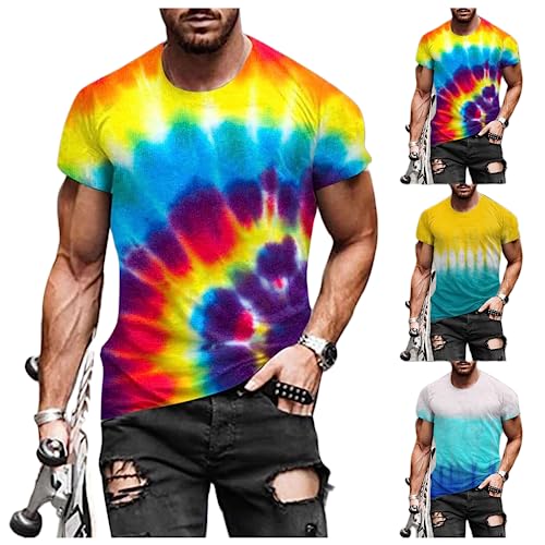 T-Shirt üBergroßEs Herren 3D Gedruckt T-Shirt Mode Sommer Muskel Kurzarm Tops Personalisiert Kurze ÄRmel Fitness Running Gym Workout Casual Tees Rundhals Lustige T-Shirts FüR Herren Und Jungen von routinfly