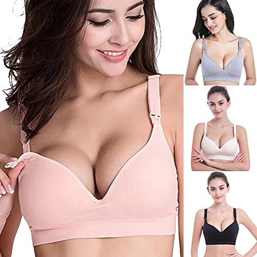 Wmbr BH Damen Push Up BH Nahtlose Still BHS Ohne Bügel Damen Schwangerschafts BH Still BH Gepolstert Weich Hoch Stützend Alltags BH Verstellbare Träger Bralette Schlaf Sport Unterwäsche von routinfly