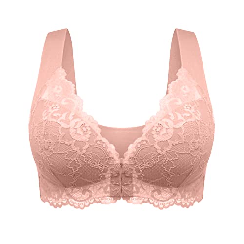 Wmbra BH Damen Push Up Bequemer Spitzen BH Bralette Ohne Bügel Frontverschluss Geformte Cups BH Sport BH Nahtlos Tief V Sexy Dessous Leichter Bequemer Alltags BH Rückenfreier BH von routinfly