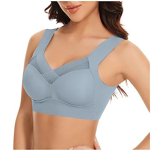 Wmbra BH Haltungskorrektur BH Damen Nahtloser Spitzen BH ohne Bügel Damen Push Up BH Gepolsterter Weicher Atmungsaktiver Sport BH Alltags BH Für Senioren Sexy Dessous Bralette Keine Ränder von routinfly