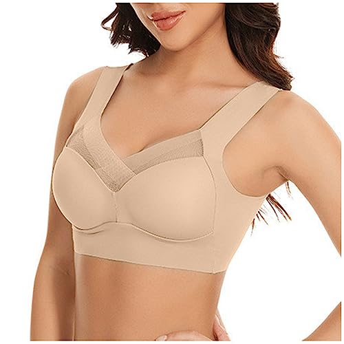 Wmbra BH Haltungskorrektur BH Damen Nahtloser Spitzen BH ohne Bügel Damen Push Up BH Gepolsterter Weicher Atmungsaktiver Sport BH Alltags BH Für Senioren Sexy Dessous Bralette Keine Ränder von routinfly