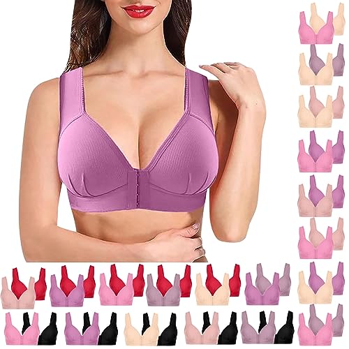 Wmbra BH Sport BH Damen Nahtloser Push Up BH Frontverschluss Ohne BüGel Vollschalen BH Hoher StüTzkraft Atmungsaktive Sexy Dessous Alltags BH Breite TräGer Still BH Plus GrößE Bralette von routinfly