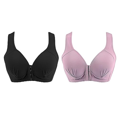 Wmbra BH Sport BH Damen Nahtloser Push Up BH Frontverschluss Ohne BüGel Vollschalen BH Hoher StüTzkraft Atmungsaktive Sexy Dessous Alltags BH Breite TräGer Still BH Plus GrößE Bralette von routinfly