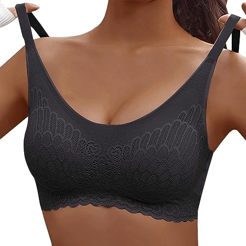 Wmbra Haltungsverbessernder BH Damen Push Up Sport BH Elastizität Bustier Leichte Gepolsterte Unterwäsche Ohne Bügel Formgebender Spitzen BH Nahtloser Ultra Dünner Alltags BH Sexy Unterwäsche von routinfly