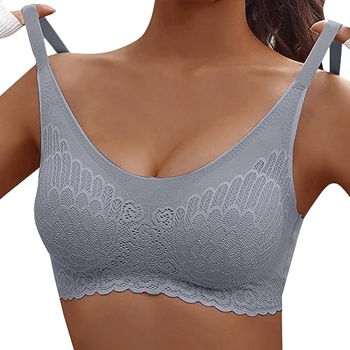 Wmbra Haltungsverbessernder BH Damen Push Up Sport BH Elastizität Bustier Leichte Gepolsterte Unterwäsche Ohne Bügel Formgebender Spitzen BH Nahtloser Ultra Dünner Alltags BH Sexy Unterwäsche von routinfly