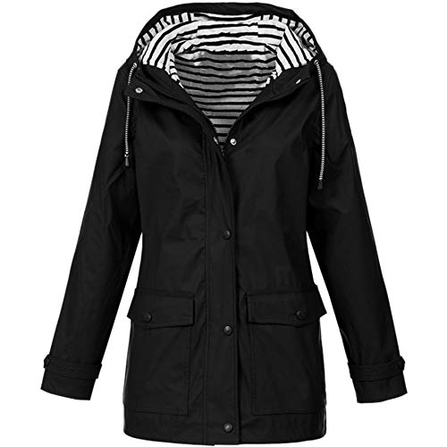 Damen Softshell Jacke Outdoor Winddichte Warme Funktionsjacke mit Kapuze,Rovinci Frauen Mode Leicht Mantel Hoodie Trenchcoat Zipper Kapuzenjacke Regenjacke Wasserdicht Windjacke Windmantel Outwear von Rovinci_Damen Tops