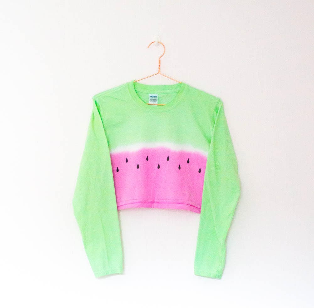 Langarm Wassermelone Crop Top S/M L Xl von RowanAndRust