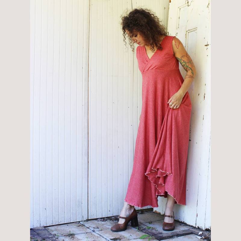 Astrid V-Neck Maxi Kleid - Hanf & Bio-Baumwolle Leichter Jersey Auf Bestellung Gefertigt Viele Farben Erhältlich Sommerkleid in Voller Länge von RowanGreyClothing