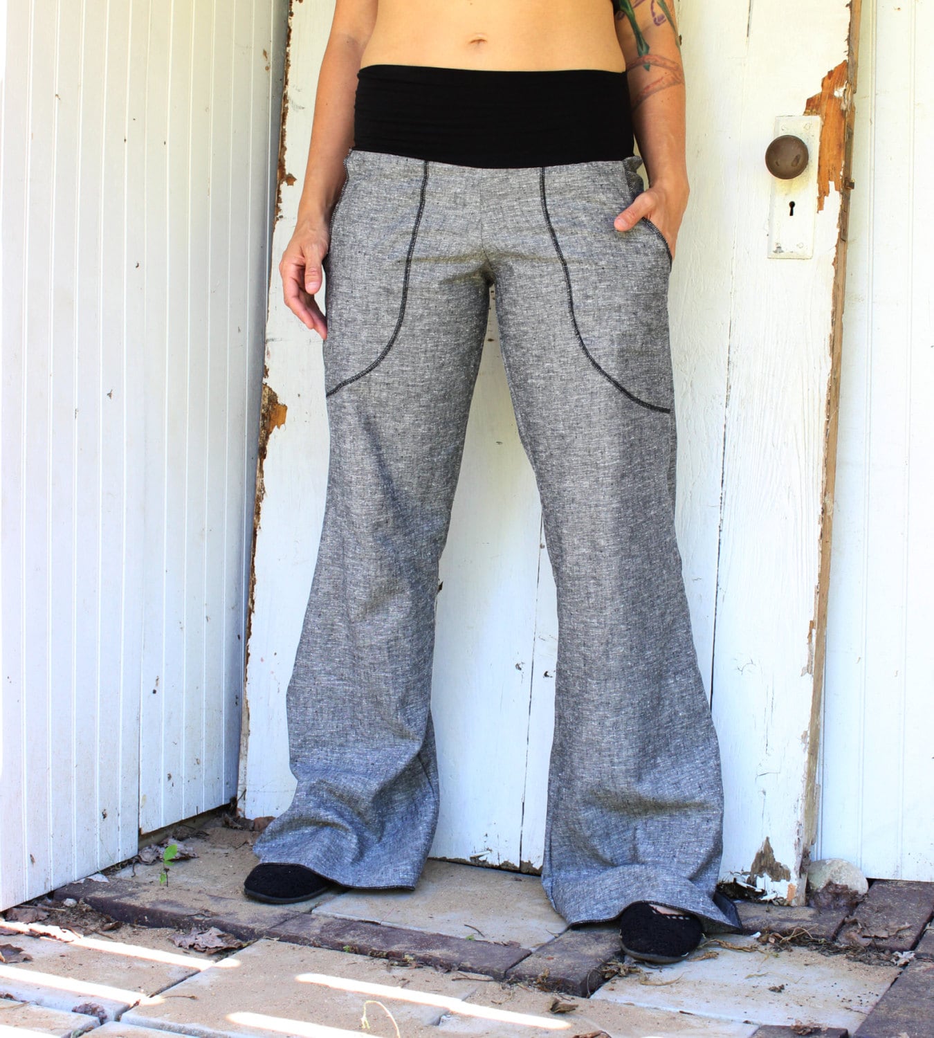 Hanf Denim Tasche Hose - Und Bio-Baumwoll-Denim Made To Order Wählen Sie Ihre Farbe von RowanGreyClothing