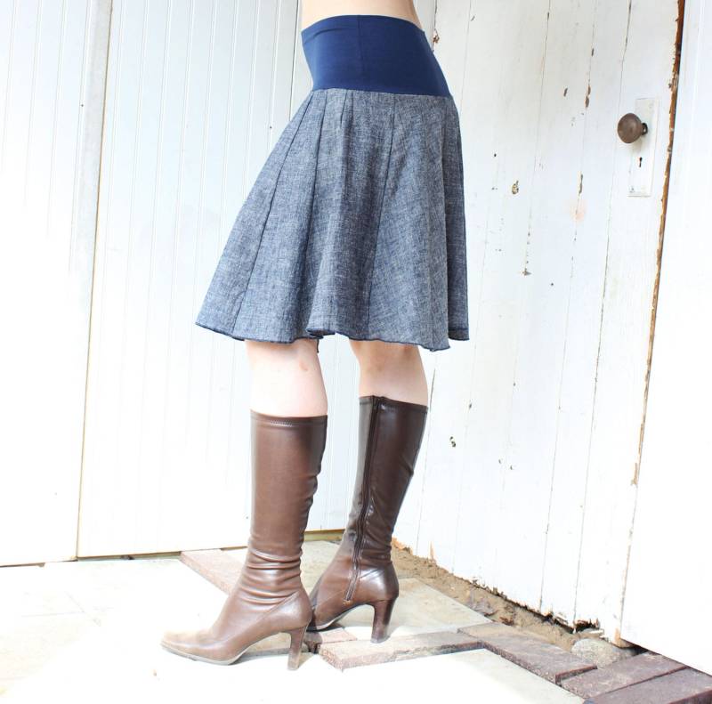 Hanf Panel Tellerrock - Und Bio-Baumwolle Chambray Made To Order Hanf Panel Tellerrock - Und Bio-Baumwolle Chambray Made To Order von RowanGreyClothing