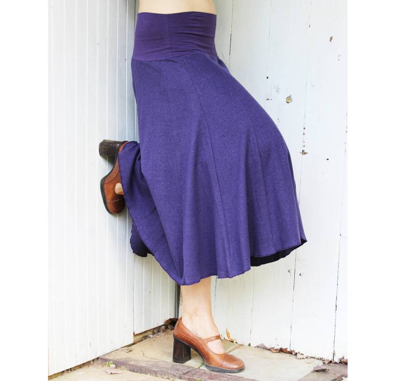 Hanf Petunia Rock - A-Linien-Panel Unterhalb Des Knies Und Bio-Baumwolle Auf Bestellung Bio Damenbekleidung Öko Mode von RowanGreyClothing
