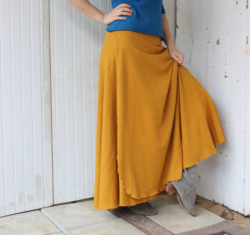 Hanf Und Bio-Baumwolle Ganzer Länge Wickelrock - Bio-Kleidung Auf Bestellung Gefertigt Wählen Sie Ihre Farbe von RowanGreyClothing