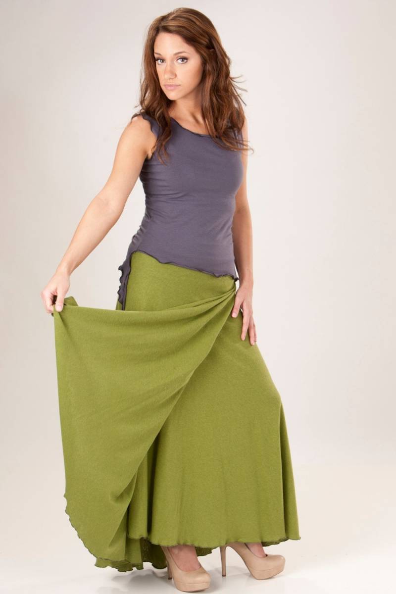 Maxi-Wickelrock Aus Hanf Und Bio-Baumwolle - Bio-Kleidung Auf Bestellung Wählen Sie Ihre Farbe von RowanGreyClothing