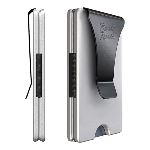 Rowdy Parrot ElasTech™ Taktische Geldbörsen für Herren, RFID-blockierend, CNC-gefräst, hochwertiges genarbtes Leder und Aluminium in Luftfahrtqualität, schlanke, minimalistische Geldklammer-Geldbörse, von Rowdy Parrot