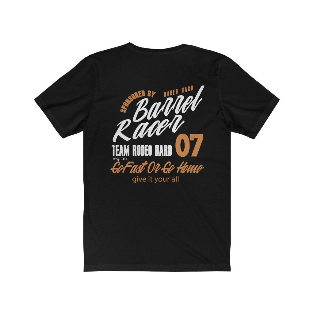 Barrel Racing Shirt L Racer T Rodeo Team Unisex Jersey Kurzärmeliges T-Shirt Barrel Racing Shirt L Racer T Rodeo Team Unisex Jersey Kurzärmeliges T-Shirt von RowdyRowels