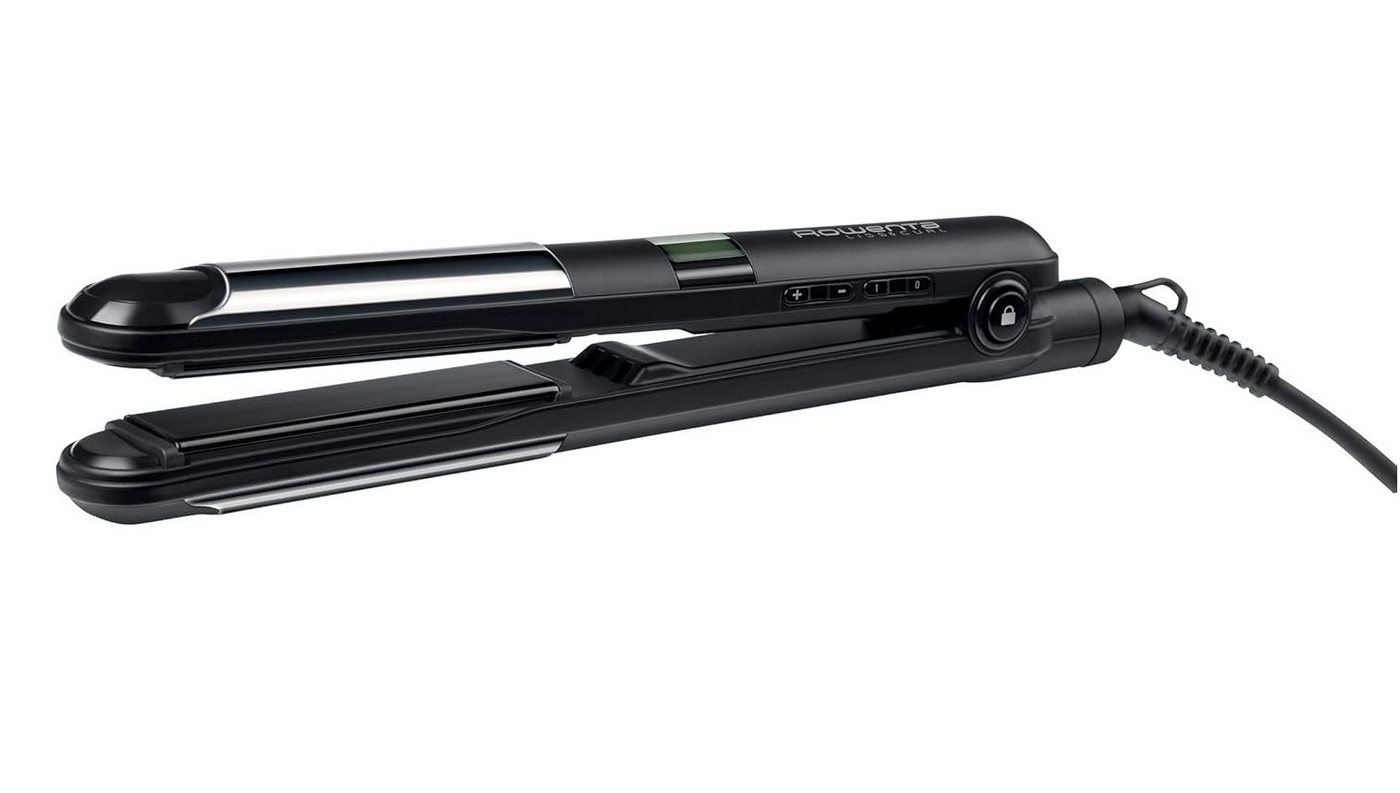 Rowenta Glätteisen 2‑in‑1 Haarglätter – Glätten & Locken, Ionen, Keramikplatten, Schnellaufheizend, schmale Platten, LC-Display, federnd, ergonomisch von Rowenta