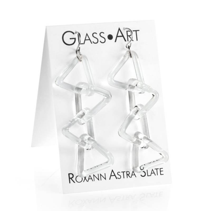Glas Dreieck Kette Ohrringe von RoxannSlate