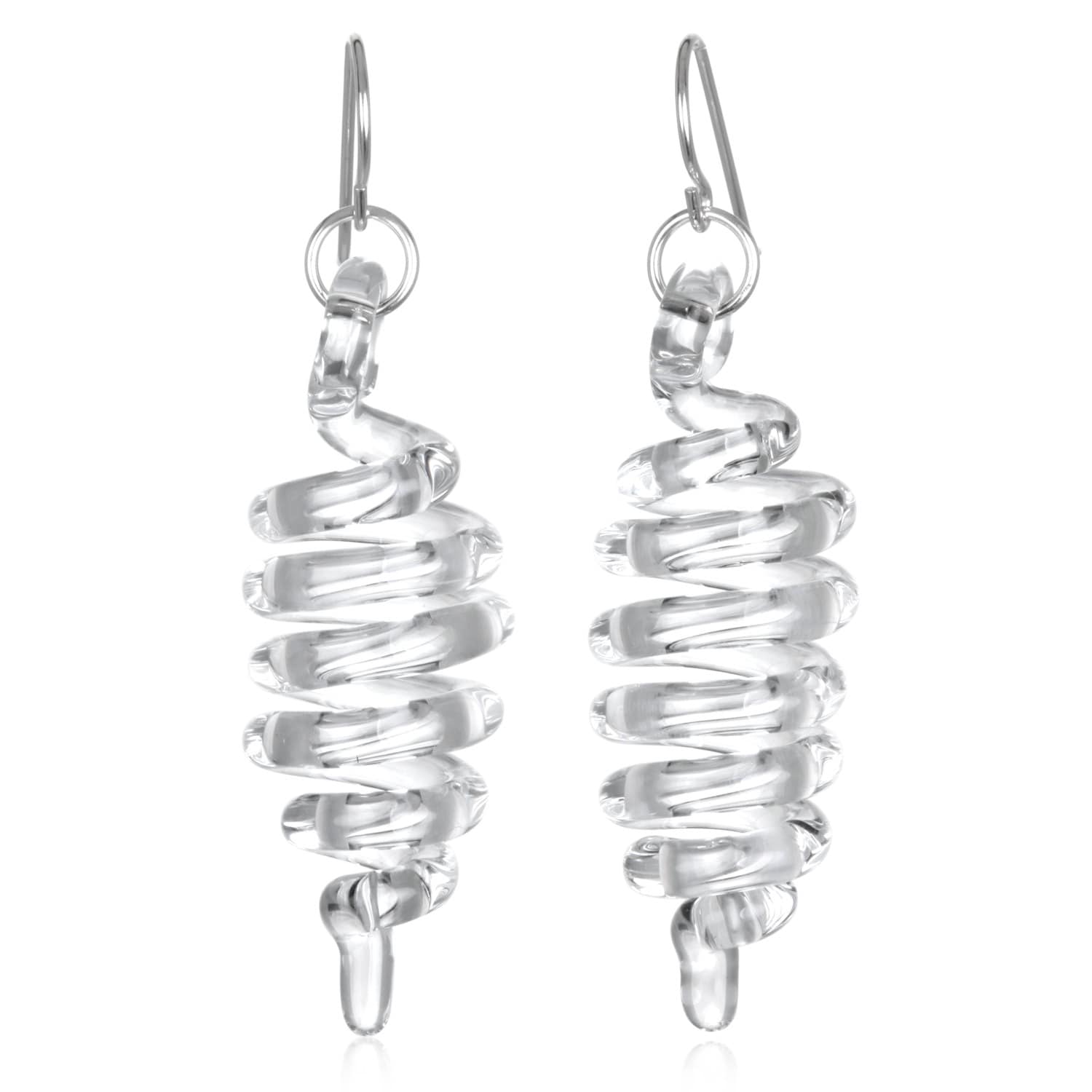 Glas Dünne Dimensional Spirale Ohrringe Glas Dünne Dimensional Spirale Ohrringe von RoxannSlate