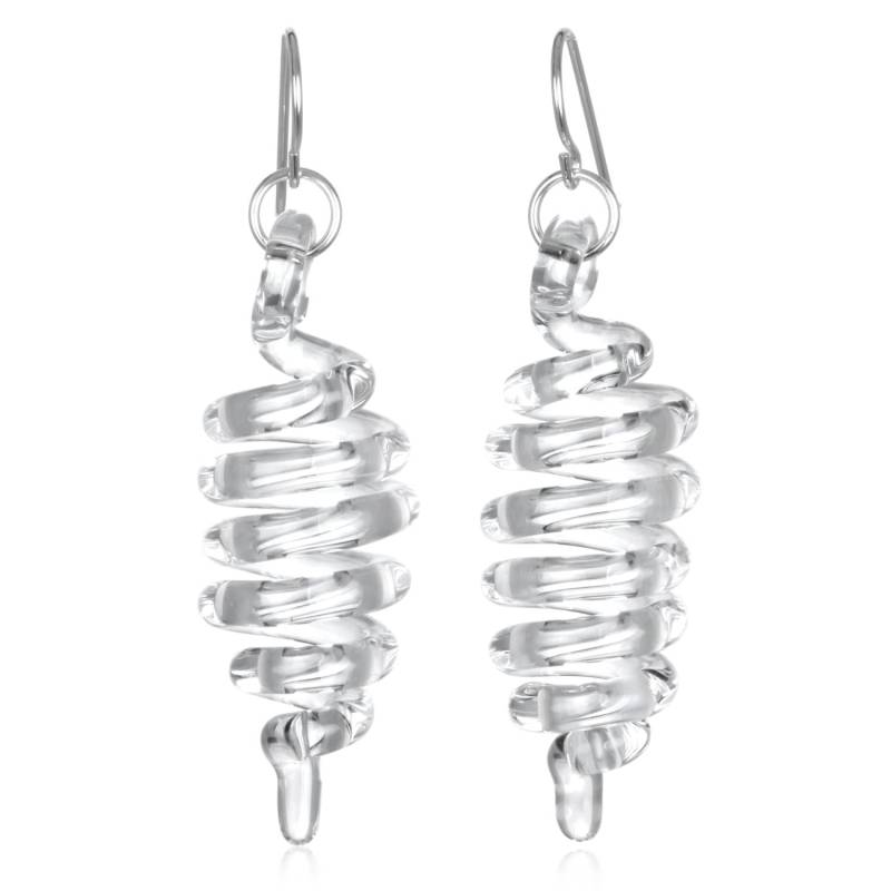Glas Dünne Dimensional Spirale Ohrringe Glas Dünne Dimensional Spirale Ohrringe von RoxannSlate