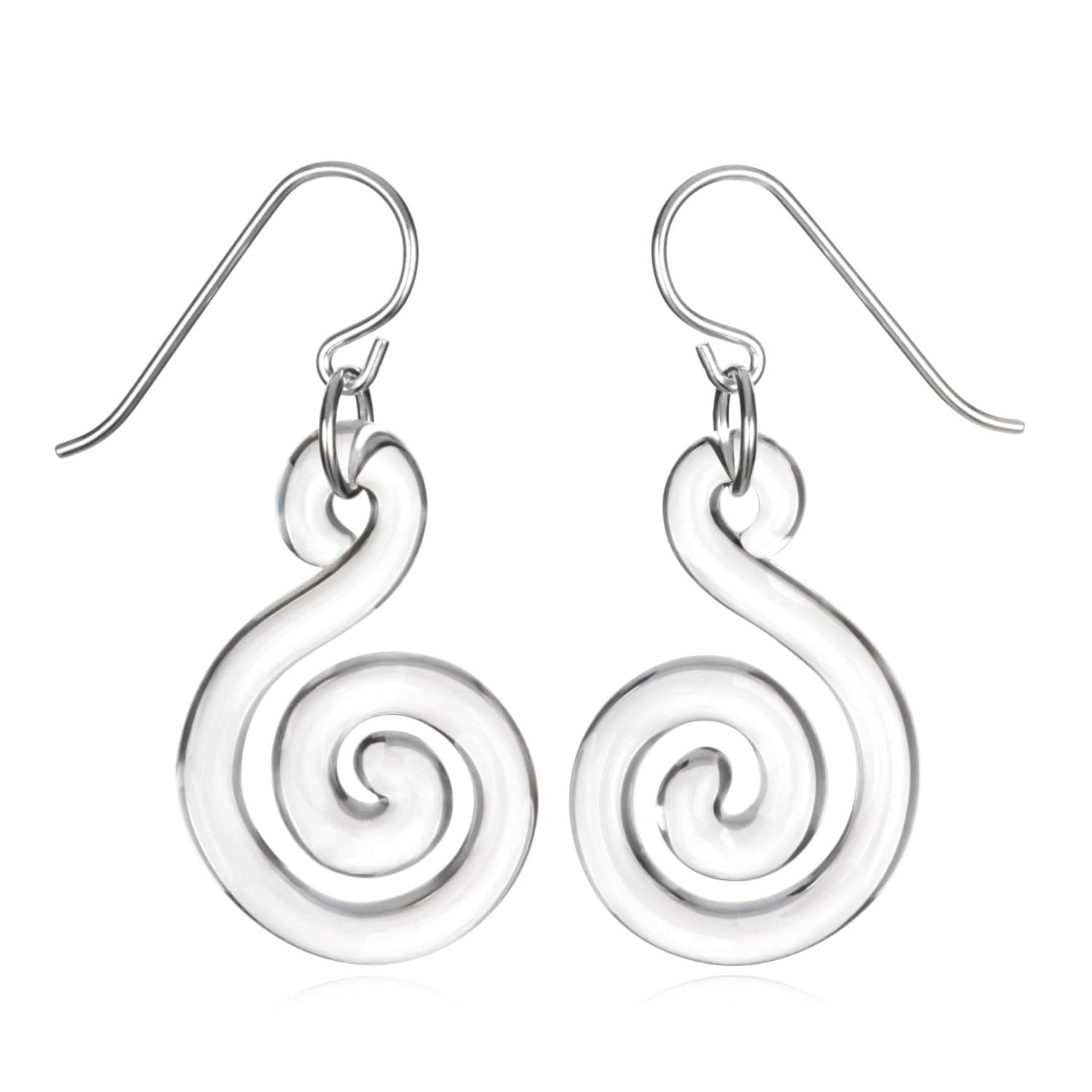 Glas Kleine Flache Spirale Ohrringe Glas Kleine Flache Spirale Ohrringe von RoxannSlate