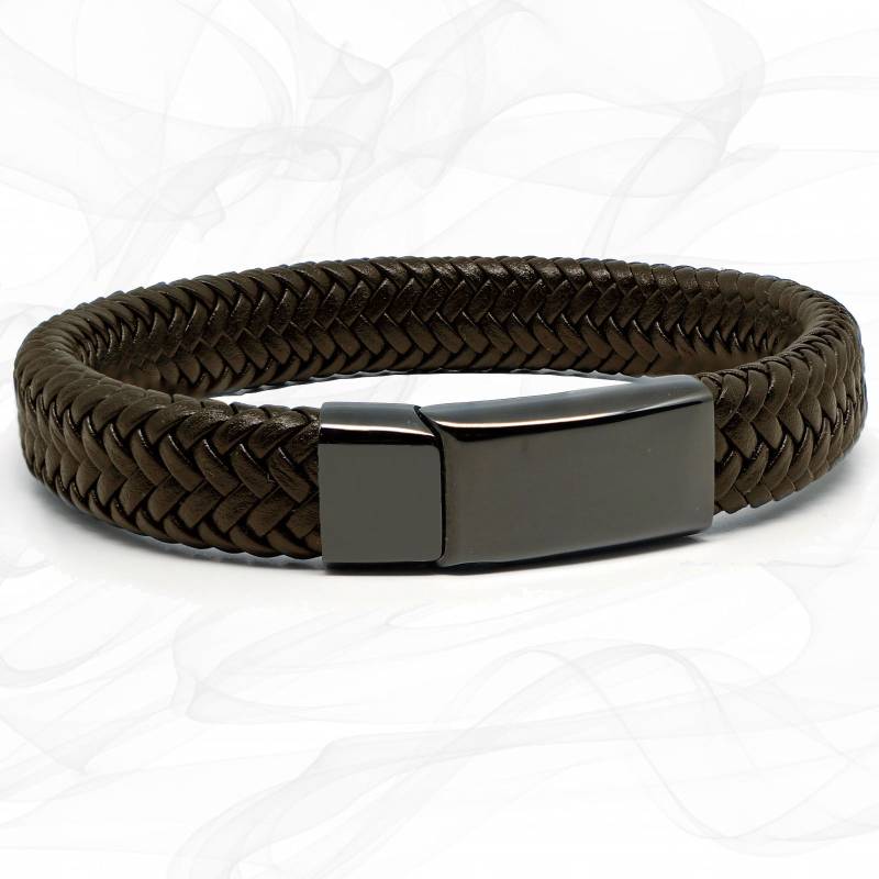 Braun Geflochtenes Premium Weiches Wasserdichtes Lederarmband Und Geschenkbeutel Für Männer Oder Jungen - Schiebe Magnetverschluss Von Roxcs Tn003 von RoxcsGifts