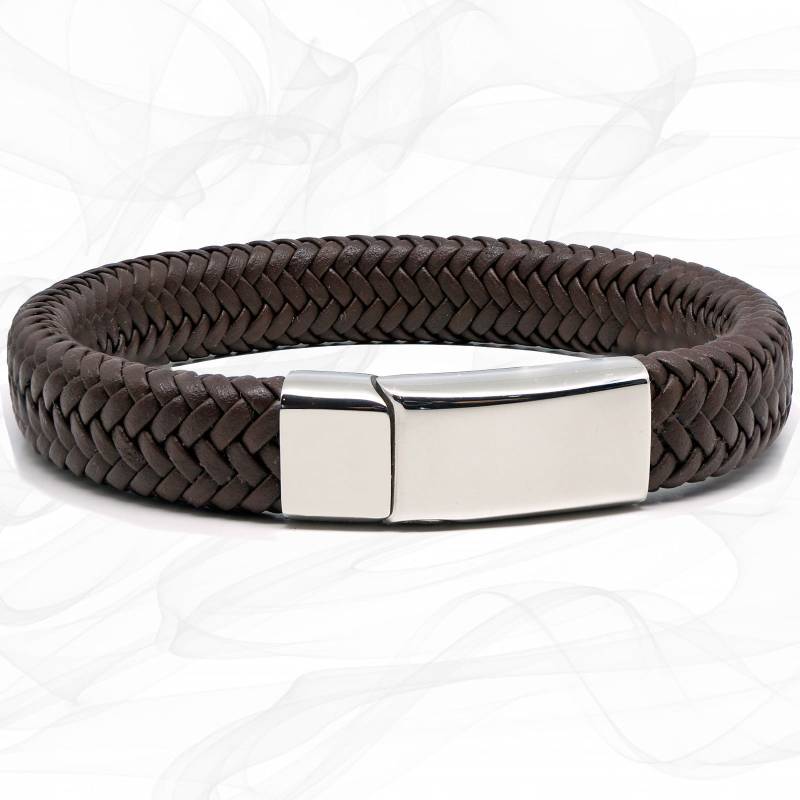 Braun Geflochtenes Premium Weiches Wasserdichtes Lederarmband Und Geschenkbeutel Für Männer Oder Jungen - Schiebe-stahl-Magnetverschluss Von Roxcs von RoxcsGifts