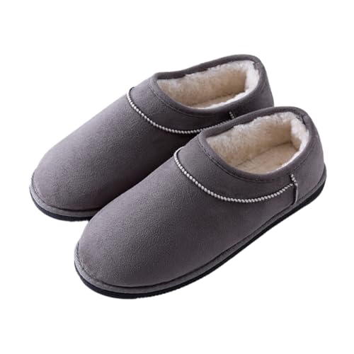 Roxoni Damen Winter Soft House Fuzzy Furry Bootie Schuhe, GRAU, 10.5-11.5 von Roxoni