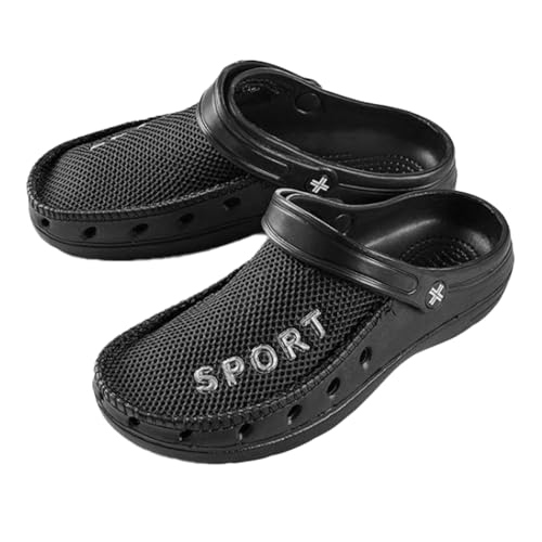 Roxoni Herren-Sport-Clogs aus Gummi mit atmungsaktivem Mesh-Obermaterial, Schwarz, 41 EU von Roxoni