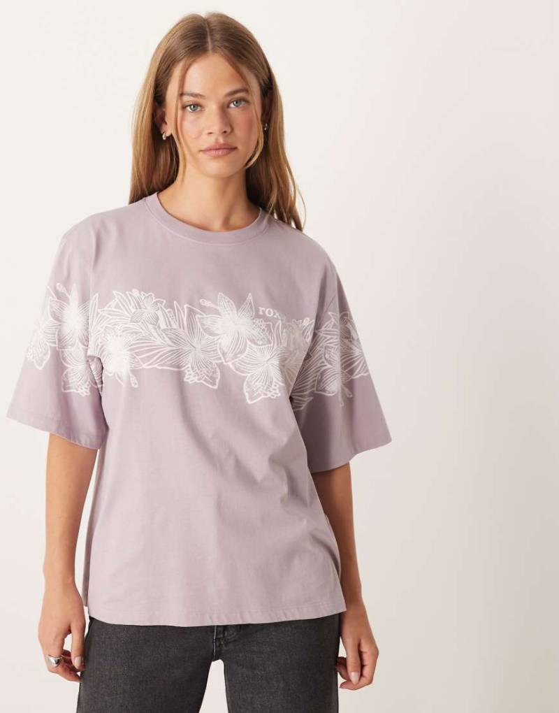ROXY - Hangloose - Kurzärmliges T-Shirt in Nirvana mit Print-Lila ROXY - Hangloose - Kurzärmliges T-Shirt in Nirvana mit Print-Lila von Roxy