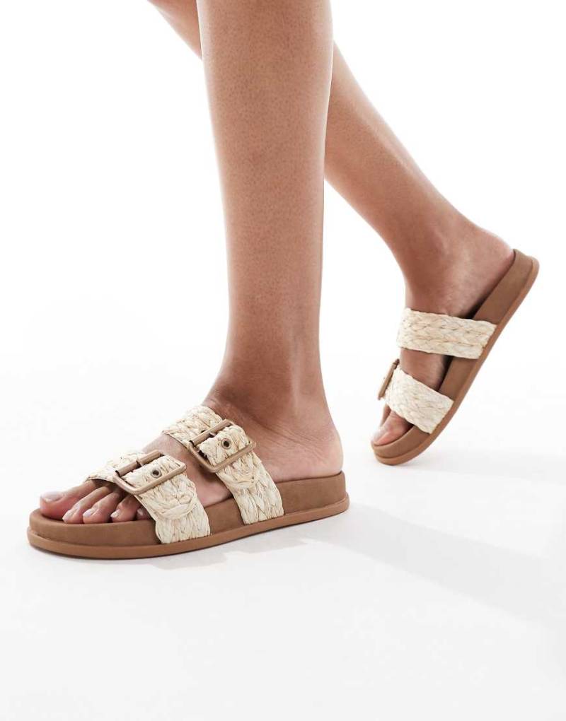 ROXY - Into - Sommerliche Slider-Sandalen in Natur-Weiß von Roxy
