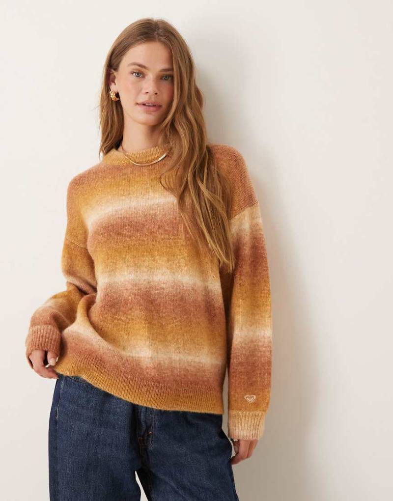 ROXY - Love Again - Pullover in Ocker mit Rundhalsausschnitt-Gelb von Roxy