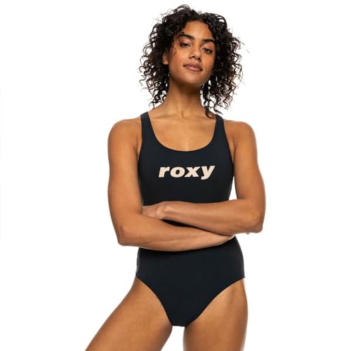 Roxy Active - Cross Back One-Piece Swimsuit for Women - Hinten überkreuzter Badeanzug - Frauen - L - Schwarz. von Roxy