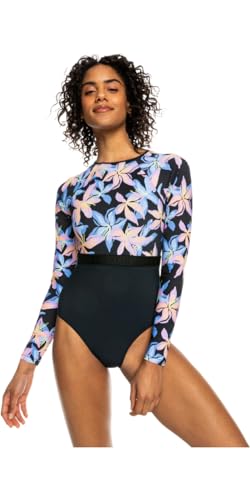 Roxy Active - Long Sleeve One-Piece Swimsuit for Women - Langärmliger Badeanzug - Frauen - L - Schwarz. von Roxy