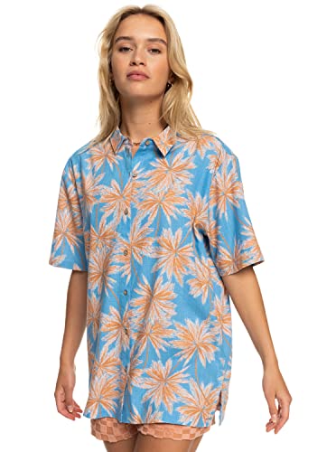 Roxy Another Sun - Short Sleeve Hawaiian Shirt for Women - Kurzarm-Hawaiihemd - Frauen - L - Blau. von Roxy