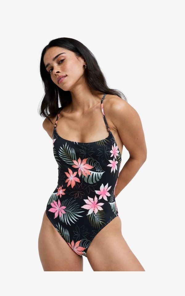 Roxy Badeanzug PARADISE FLEUR ANTHRACITE PARADISE FLEUR SWIM von Roxy
