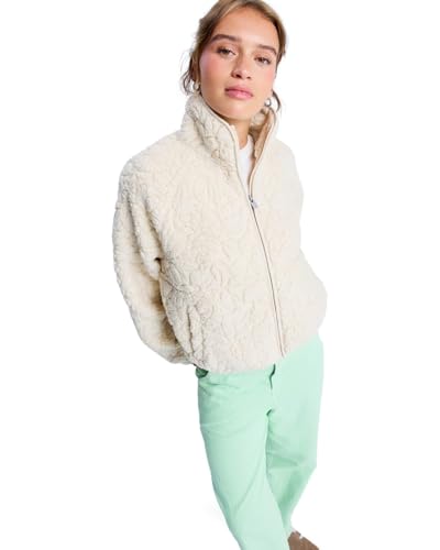 Roxy Blurry Cloud - Full Zip Relaxed Fleece for Women - Relaxed Fit Zip-Sweater - Frauen - M - Beige. von Roxy