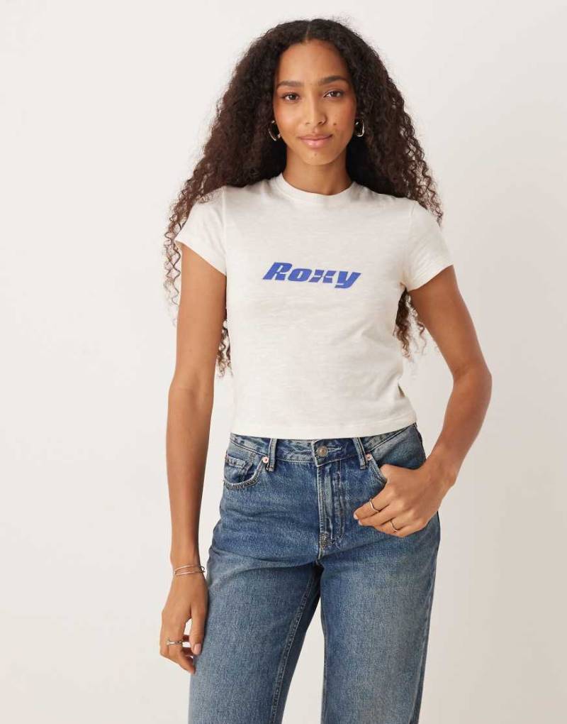 Roxy - Chloe Kim - Knapp geschnittenes T-Shirt in Whisper White-Weiß von Roxy