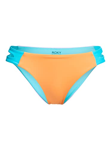 Roxy Colorblock Party - Moderate Bikini Bottoms for Women - Bikinihose mit mittlerer Bedeckung - Frauen - S - Blau. von Roxy