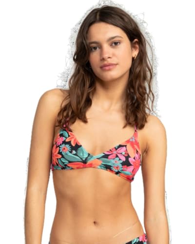 Roxy Damen Beach Classics Athletic Bikinioberteil, Anthrazit Floral Fiesta Big 242, Large von Roxy