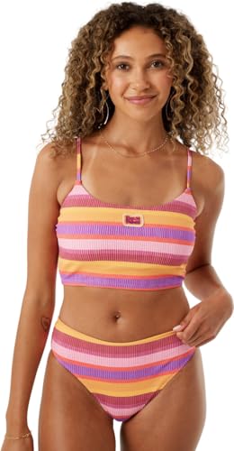 Roxy Damen Cropped Tank Beach UPF 50+, Quick-Dry, Supportive Fit, Stretch, Swim & Surf Top Bikini, Mehrfarbig/Meereswellen (Ocean Tides), XS von Roxy