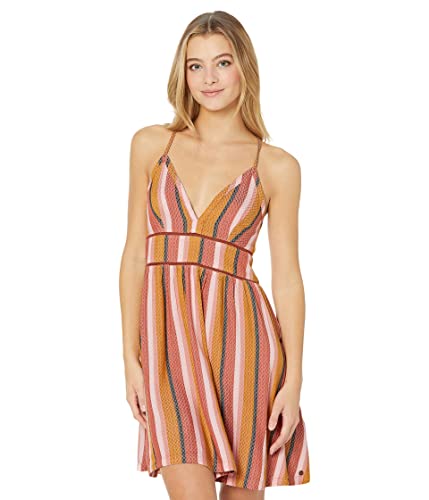 Roxy Damen Kleid Silber Light Strappy Woven, Auburn Multi Stripe, Mittel von Roxy