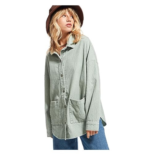 Roxy Kick Back Washed - Corduroy Long Sleeve Shirt for Women - Langärmliges Kord-Hemd - Frauen - M - Blau. von Roxy