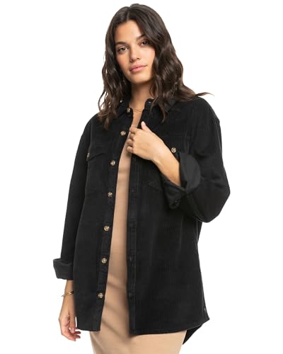 Roxy Damen Let It Go Übergroße Cordoury-Jacke, Anthrazit 234, XL von Roxy