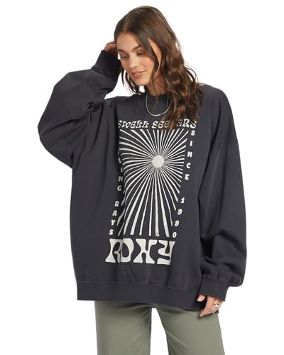 Roxy Women's Oversized Crewneck Sweatshirt, Anthracite 234 von Roxy