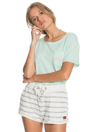 Roxy Damen Perfect Wave Sweat Lässige Shorts, Snow White Horiz Will Stripes, Groß von Roxy